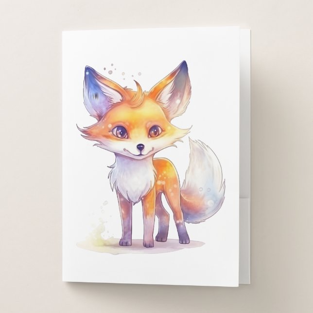 Cute Baby Fox Pocket Folder (Front)