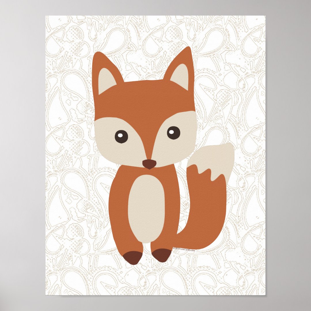 Cute Baby Fox Poster | Zazzle