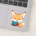 Cute Baby Fox Reading a Book Sticker | Zazzle