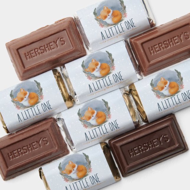 Cute Baby Fox Snowly Winter Baby Shower Hershey's Miniatures (Assorted)