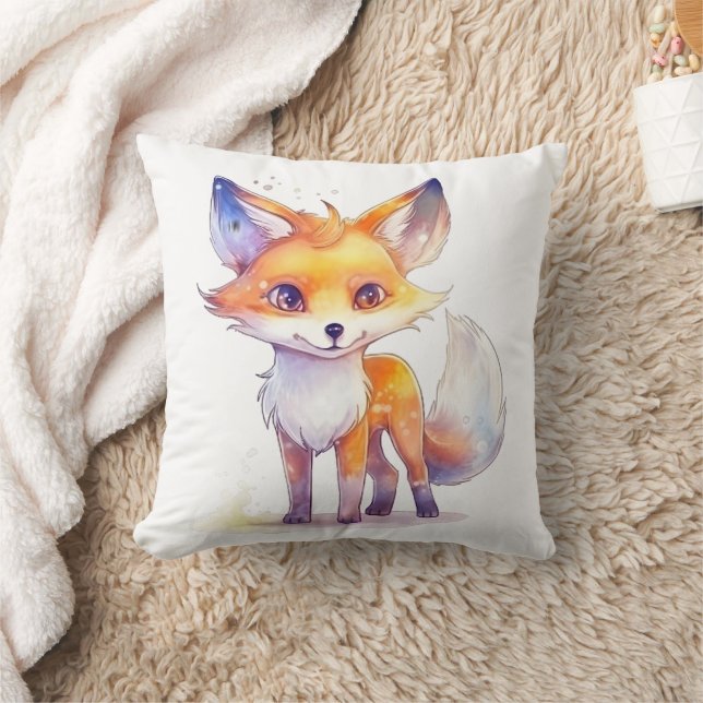 Cute Baby Fox Square Pillow (Blanket)