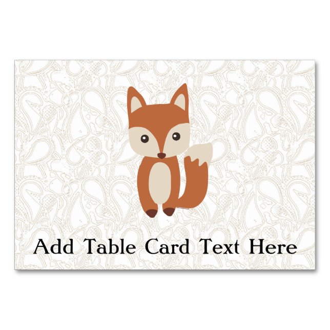 Cute Baby Fox Table Number (Front)