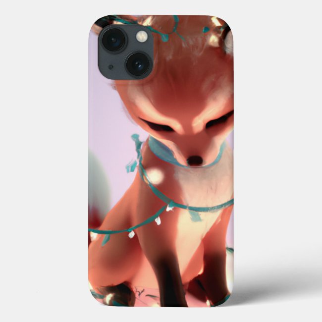 Cute Baby Fox with Fairy Lights iPhone 13 Case