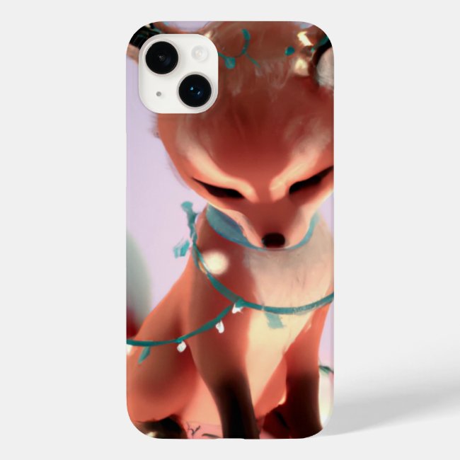 Cute Baby Fox with Fairy Lights iPhone 14 + Case