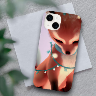 Cute Baby Fox with Fairy Lights iPhone 14 Case