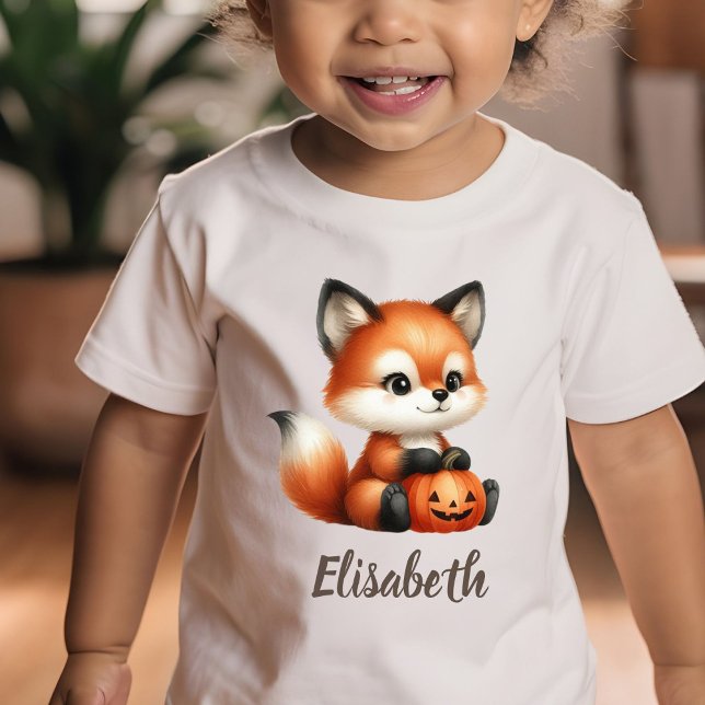 Cute Baby Fox with Pumpkin Personalized T-Shirt   (Creator Uploaded)