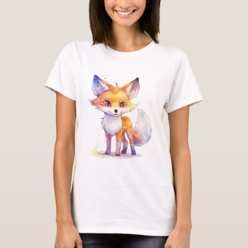 Cute Baby Fox Womens T_Shirt