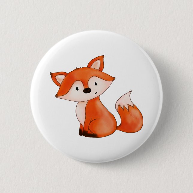 Cute Baby Fox | Woodland Animal Button (Front)