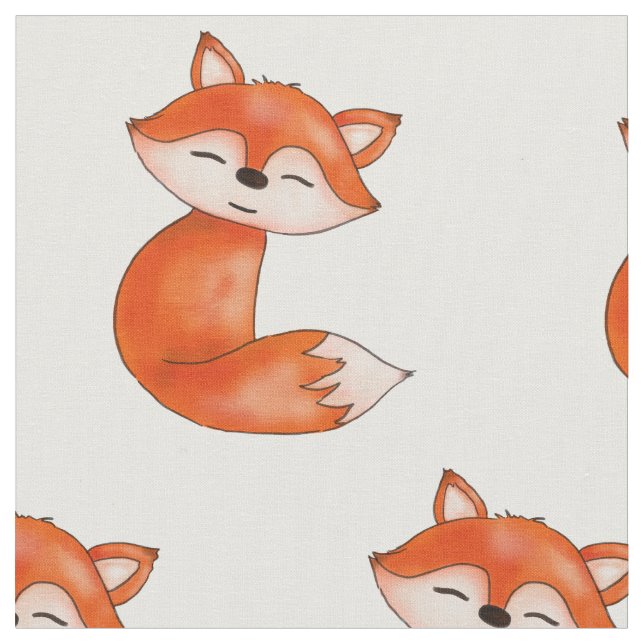 Cute Baby Fox  | Woodland Animal Fabric (Close Up)