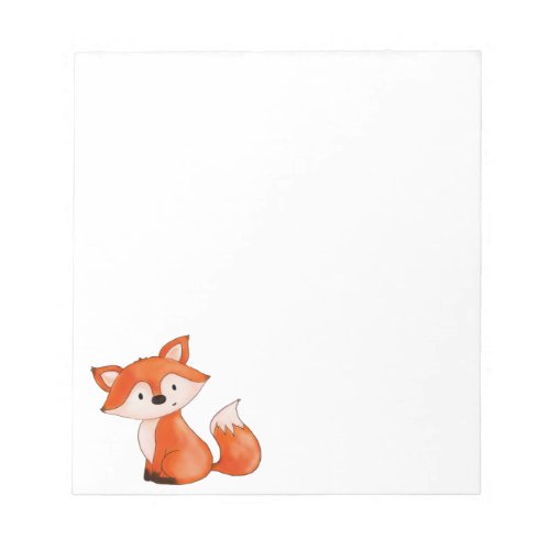 Cute Baby Fox   Woodland Animal Notepad