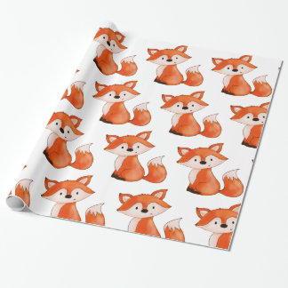Cute Baby Fox  | Woodland Animal Wrapping Paper