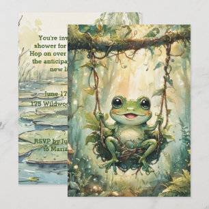Cute Baby Frog Digital Download Shower Invitation