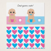 Cute Baby Gender Reveal Party Ballot Vote Card (Front & Back)