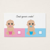 Cute Baby Gender Reveal Party Ballot Vote Card (Front)