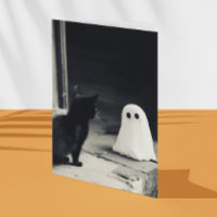Cute Baby Ghost and Kitten Halloween