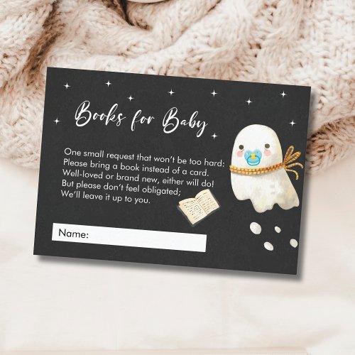 Cute Baby Ghost Books For Baby Shower Enclosure Card