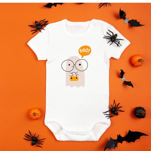 Cute Baby Ghost Halloween Baby Bodysuit