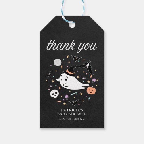 Cute Baby Ghost Halloween Baby Shower Thank You Gi Gift Tags