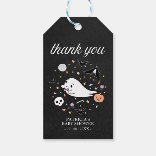 Cute Baby Ghost Halloween Baby Shower Thank You Gift Tags