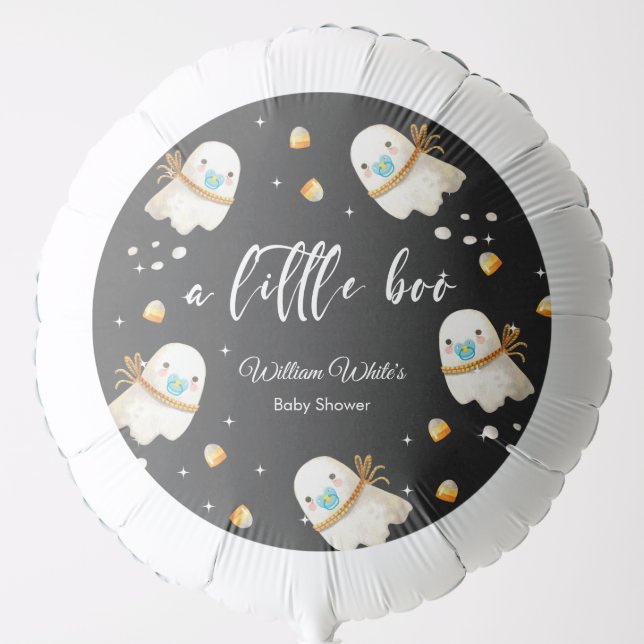 Cute Baby Ghost Halloween Fall Baby Shower Balloon (Front)