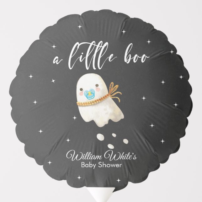 Cute Baby Ghost Halloween Fall Baby Shower Balloon (Front)