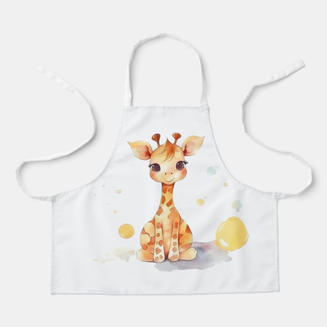 Cute Baby Giraffe All-Over Print Apron (Front)