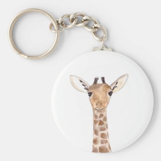 Cute baby giraffe animal Jungle Safari watercolor 