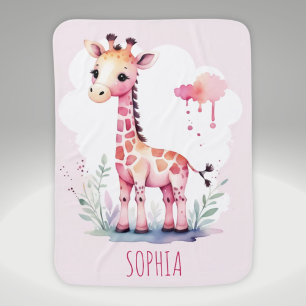 Cute Baby Giraffe Animal Personalized Blanket