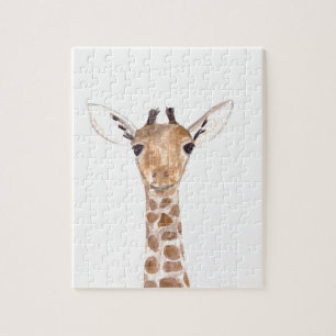 Cute baby giraffe animal zoo safari humor kids jigsaw puzzle