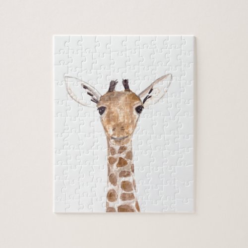 Cute baby giraffe animal zoo safari humor kids jigsaw puzzle