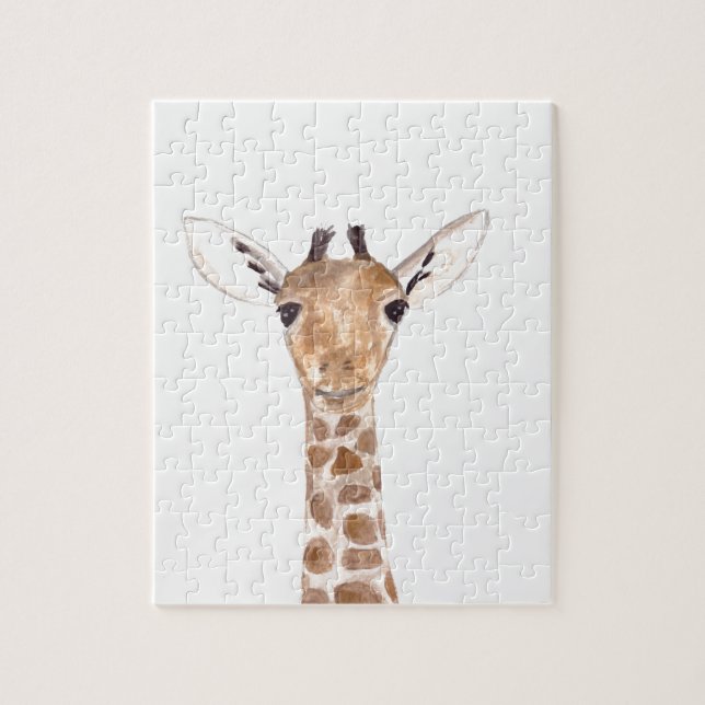 Cute baby giraffe animal zoo safari humor kids jigsaw puzzle (Vertical)
