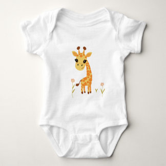 Cute Baby Giraffe Boho Baby Bodysuit