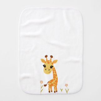 Cute Baby Giraffe Boho Baby Burp Cloth