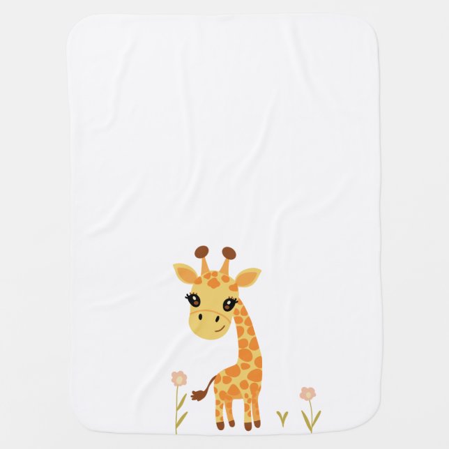Cute Baby Giraffe Boho Blanket (Front)