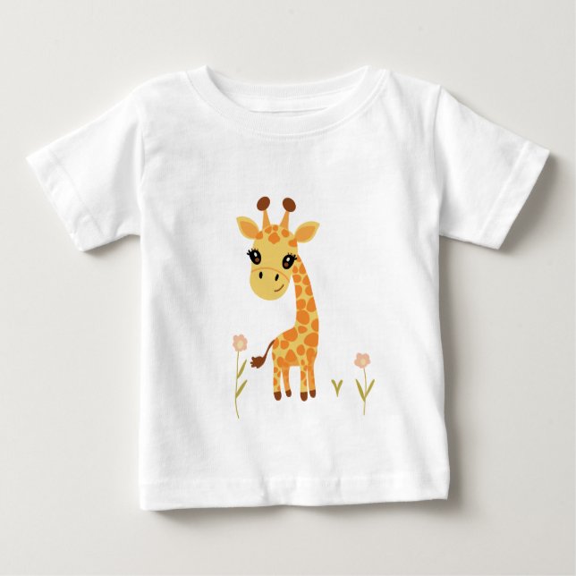 Cute Baby Giraffe Boho T-Shirt (Front)