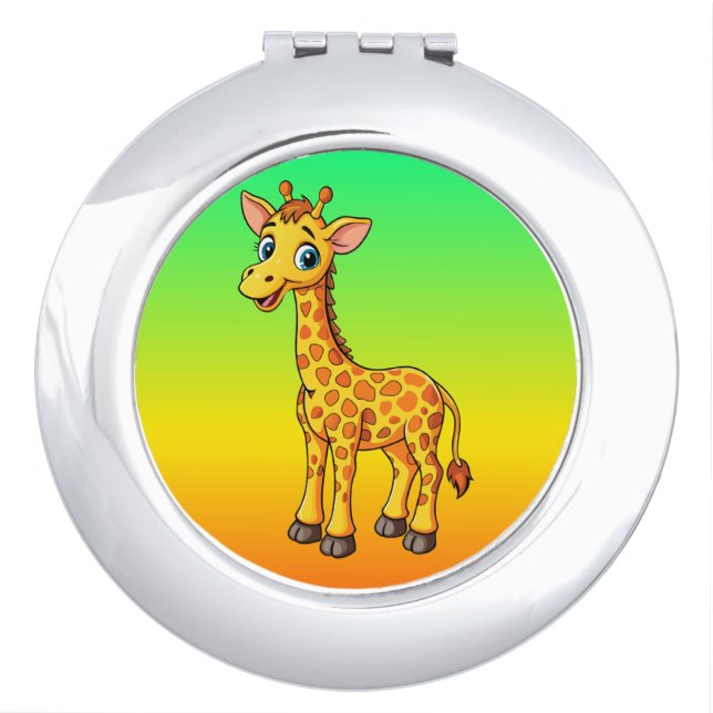 Cute Baby Giraffe Cartoon-35281 Compact Mirror (Front)