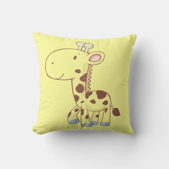 Cute Baby Giraffe Cartoon Animal Custom Pillows (Front)
