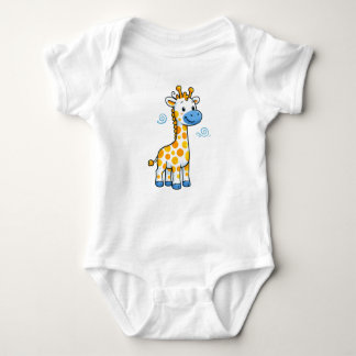 Cute Baby Giraffe Cartoon Illustration Baby Bodysuit