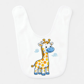 Cute Baby Giraffe Cartoon Illustration Bib