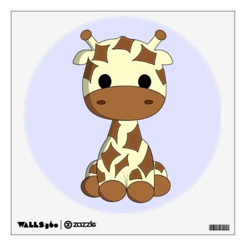 Cute baby giraffe cartoon nursery wall sticker