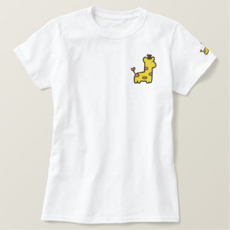 Cute Baby Giraffe Chest and Sleeve Tee