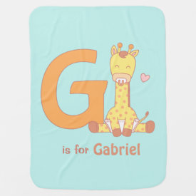 Cute Baby Giraffe Child Names Begin With Letter G Stroller Blanket