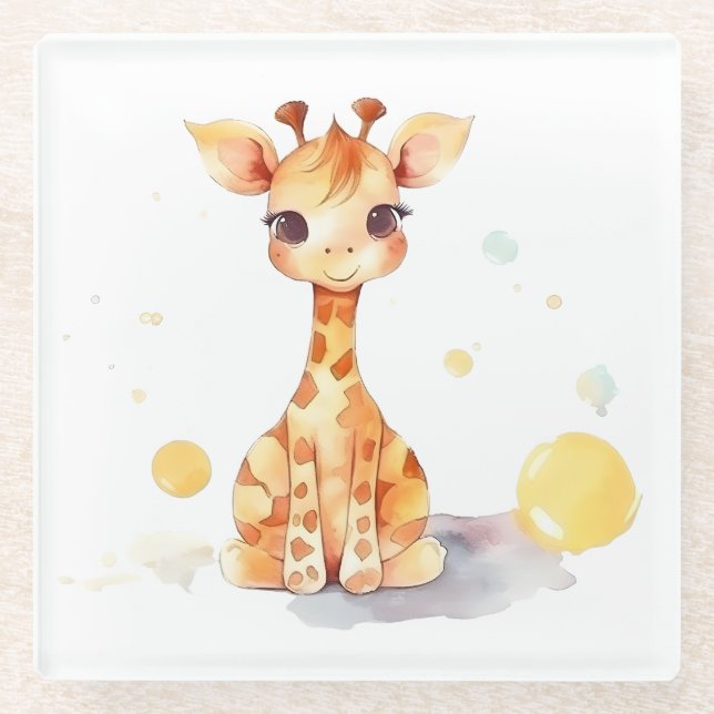 Cute Baby Giraffe Coaster (Front)