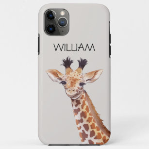 Cute Baby Giraffe Custom Name iPhone 11 Pro Max Case