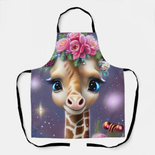 Cute Baby Giraffe Graphic  Apron