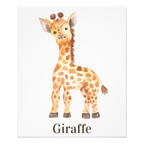 Cute Baby Giraffe Jungle Safari African Animal Photo Print