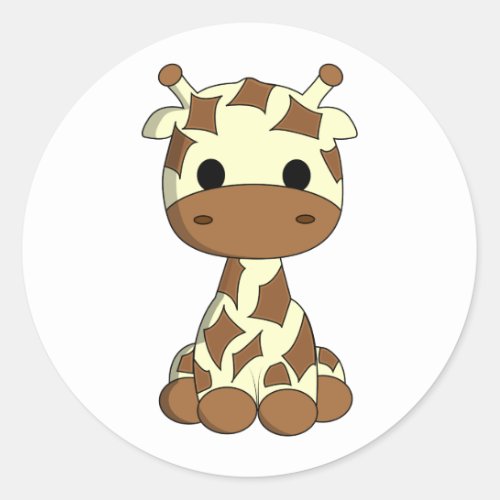 Cute baby giraffe kawaii cartoon kids stickers