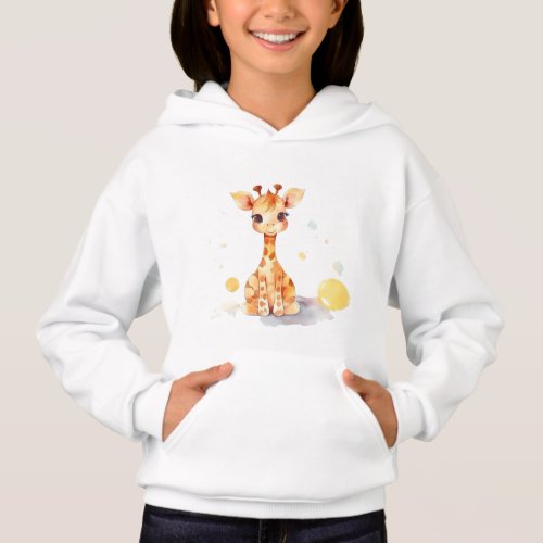 Cute Baby Giraffe Kid Pull_over Hoodie