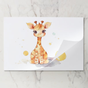 Cute Baby Giraffe Large Tearaway Placemats