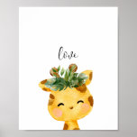 Cute Baby Giraffe Nursery Poster